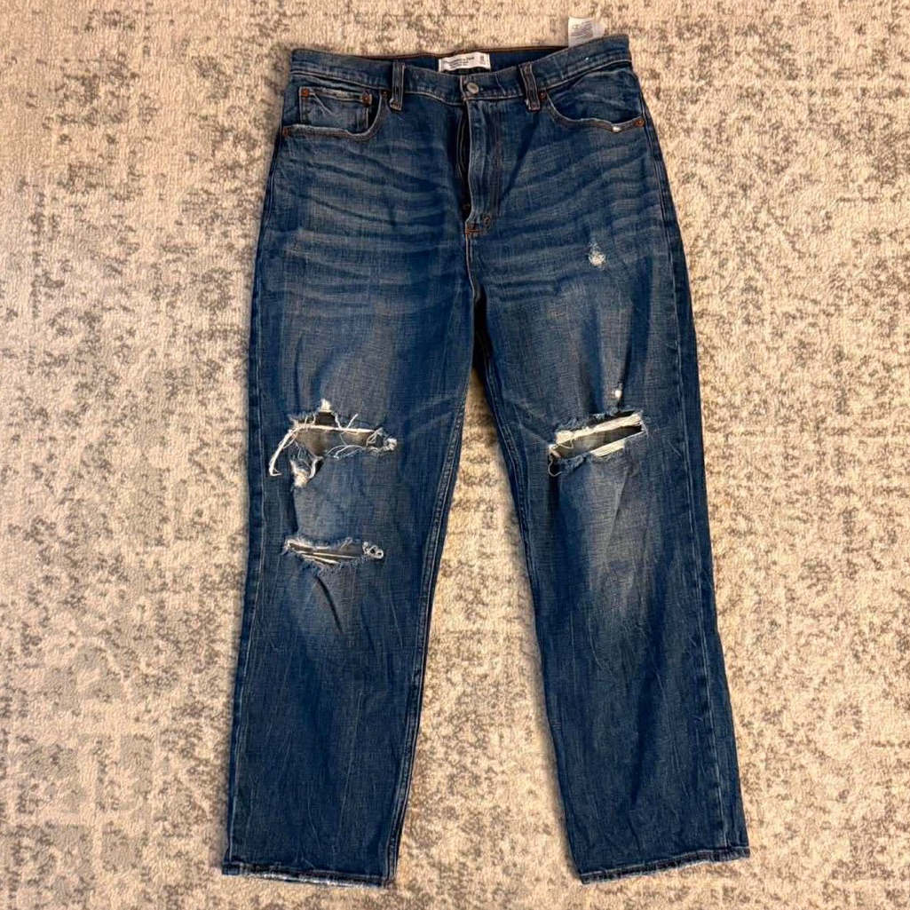 Abercrombie  Fitch The Ankle Straight Ultra Straight Blue Straight Blue Jeans